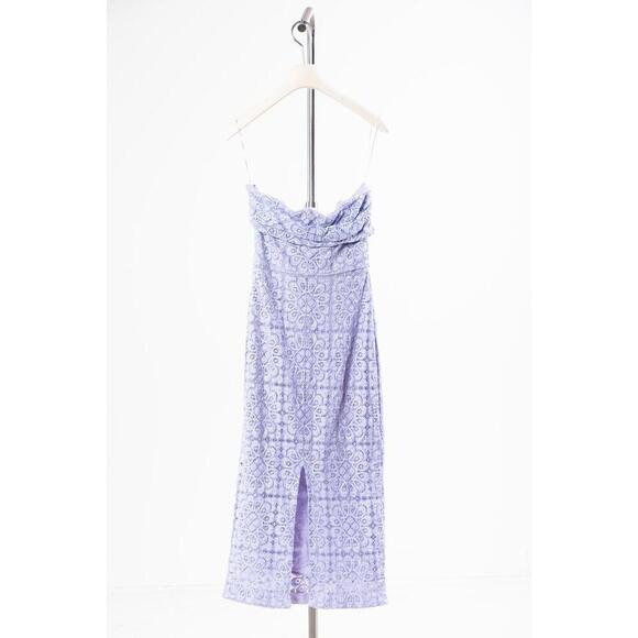 Burberry Lilac Lace Tube Midi Dress - Picture 2 of 3